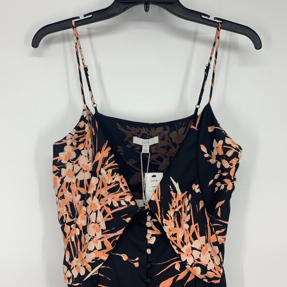 Joie Almona Dress Maxi Black Floral Print Sleeveless Button NWT - Picture 8 of 15